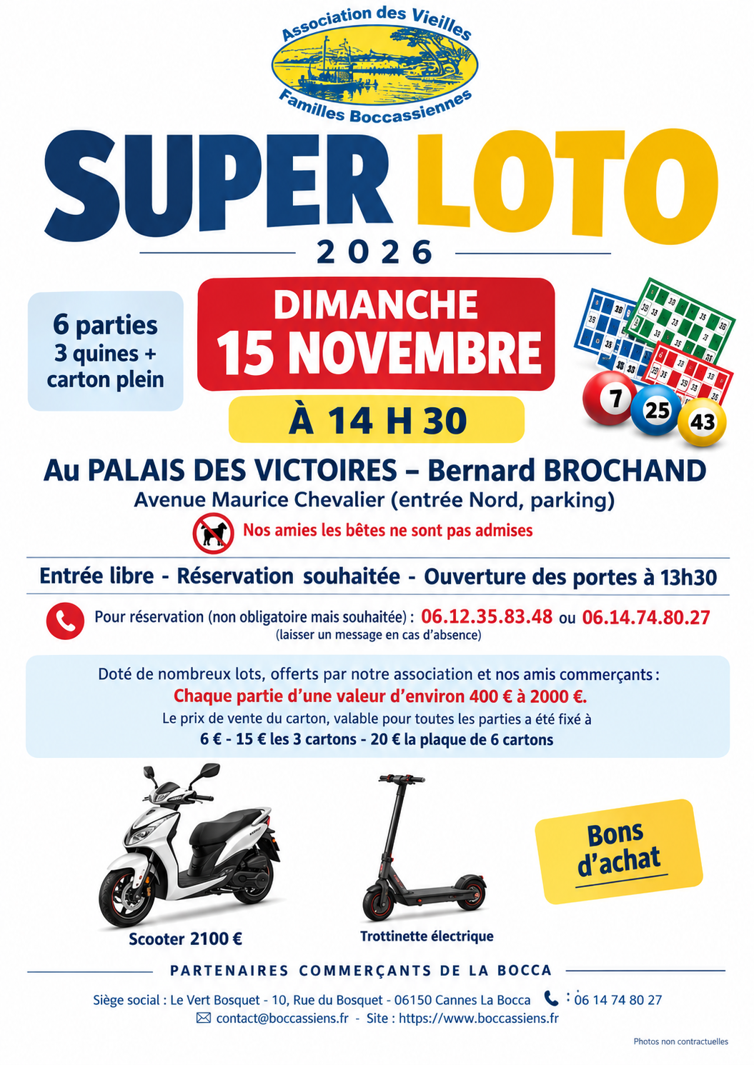 Affiche du Super Loto 2026 de l’Association des Vieilles Familles Boccassiennes